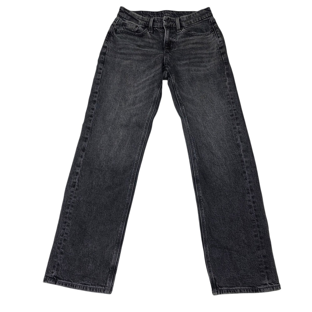 American Eagle Curvy Straight Jeans Womens 0 Black Washed Denim Real Good 7311